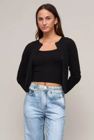 Quick Access Slit Twice as Nice Cardigan Set