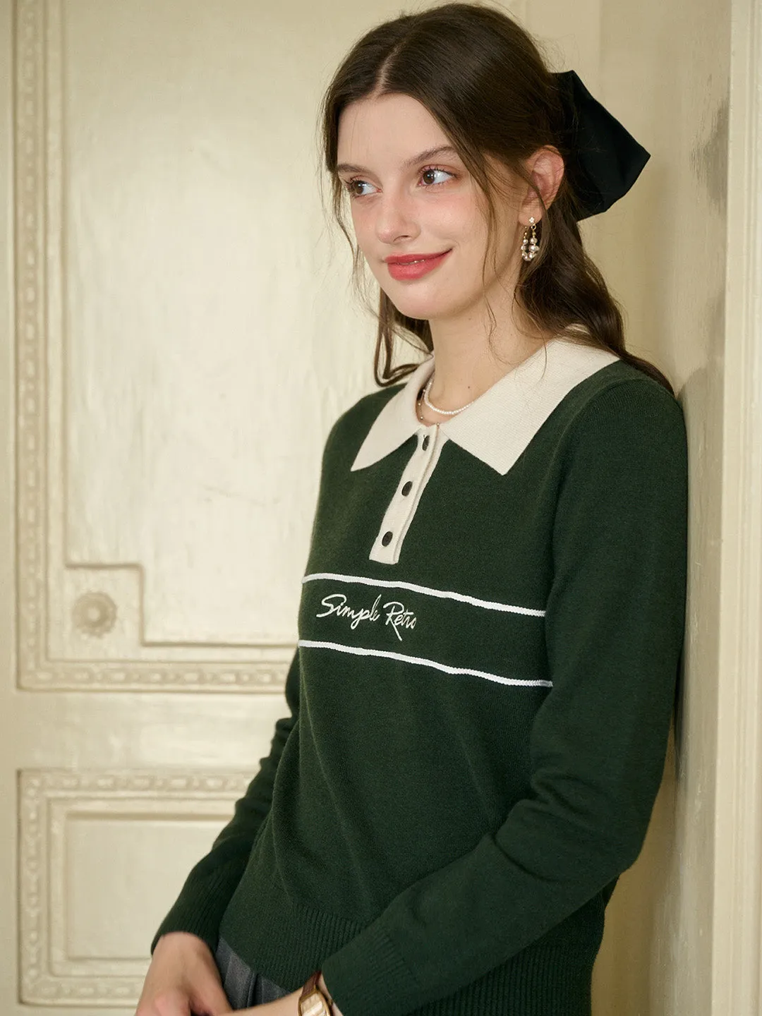 ComfortStretch QuickDryTechnology ??Final Sale??Lara Versatile Polo Collar SR Logo Top