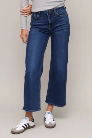 Side slits Eco Dye Process High Rise Wide Leg Crop