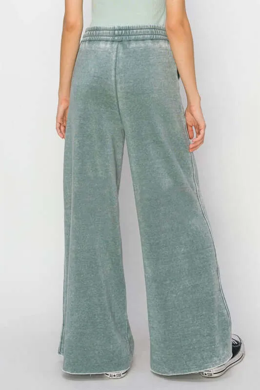 High Rise Wide Leg Drawstring Pants