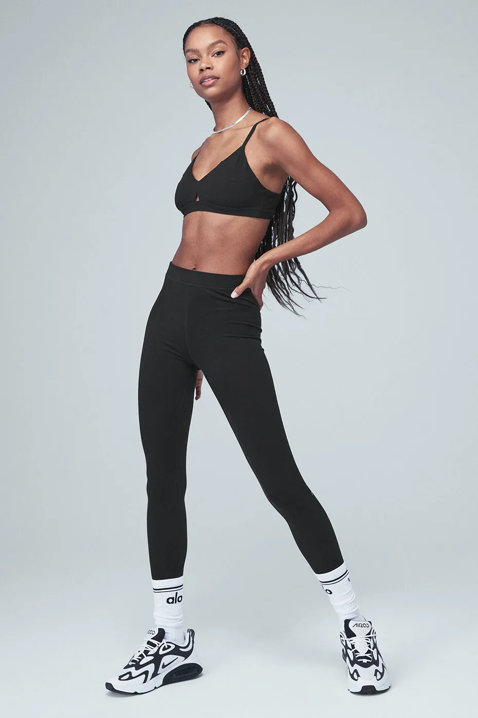 High-Waist Alosoft Flow Legging - Black