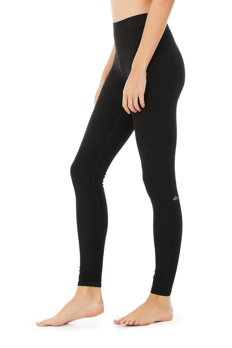 High-Waist Alosoft Flow Legging - Black