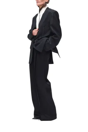WaterproofTechnology High-Waist Satin Trousers