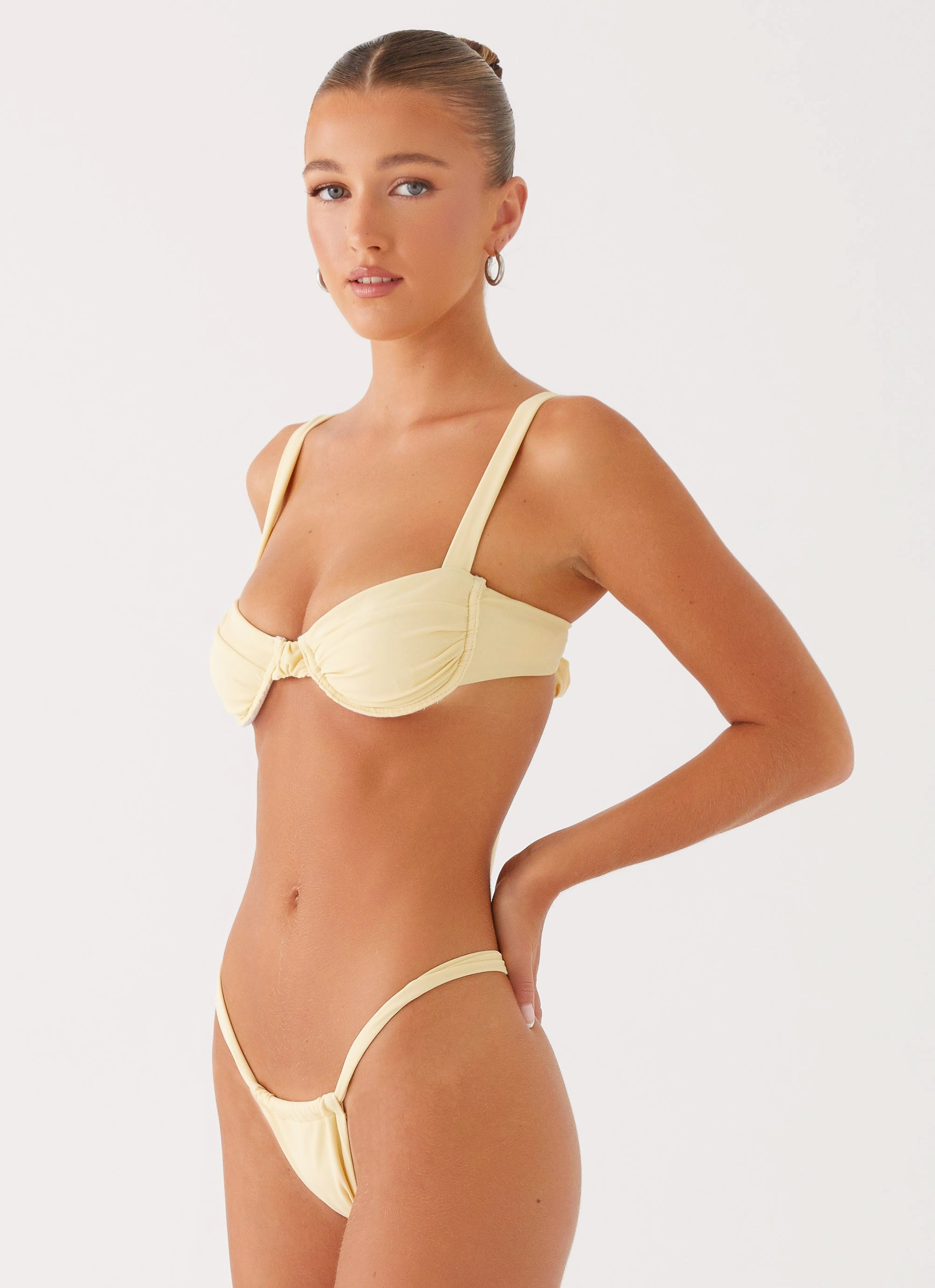 Reinforced Gusset Structure Airlie Scrunch Bikini Bottoms - Yellow