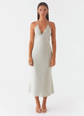 Cozy Vibe Maternity-Fit High Note Midi Dress - Sage