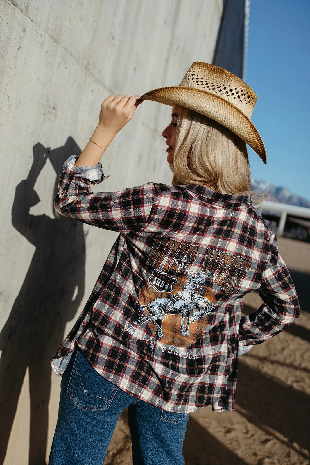Non Slip Shoulder Seams Outlaws Only Plaid Top