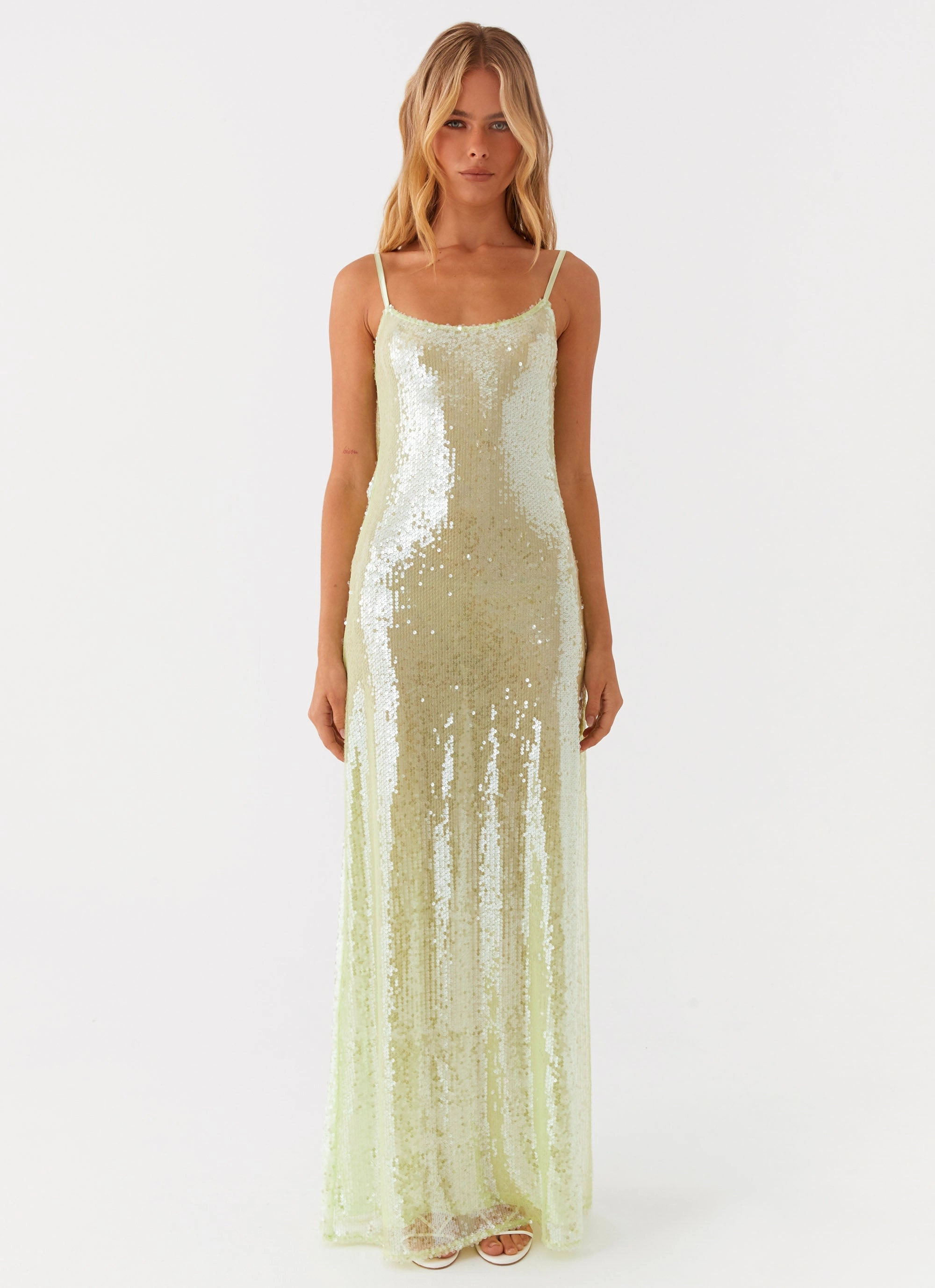 Higher Level Sequin Maxi Dress - Mint Chic Waist Design luxe feel