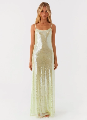 Higher Level Sequin Maxi Dress - Mint Chic Waist Design luxe feel
