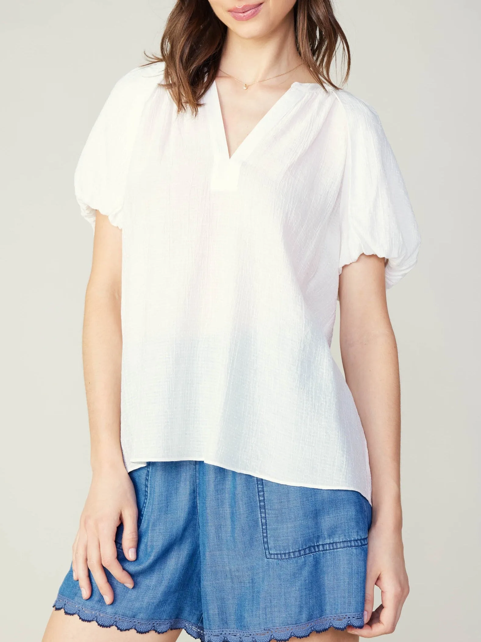 WrinkleResistant Fabric Maeve Top White