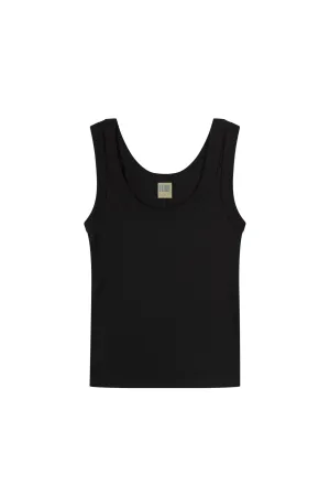 Hillie Tank - Black Yarn Dyed Stripes