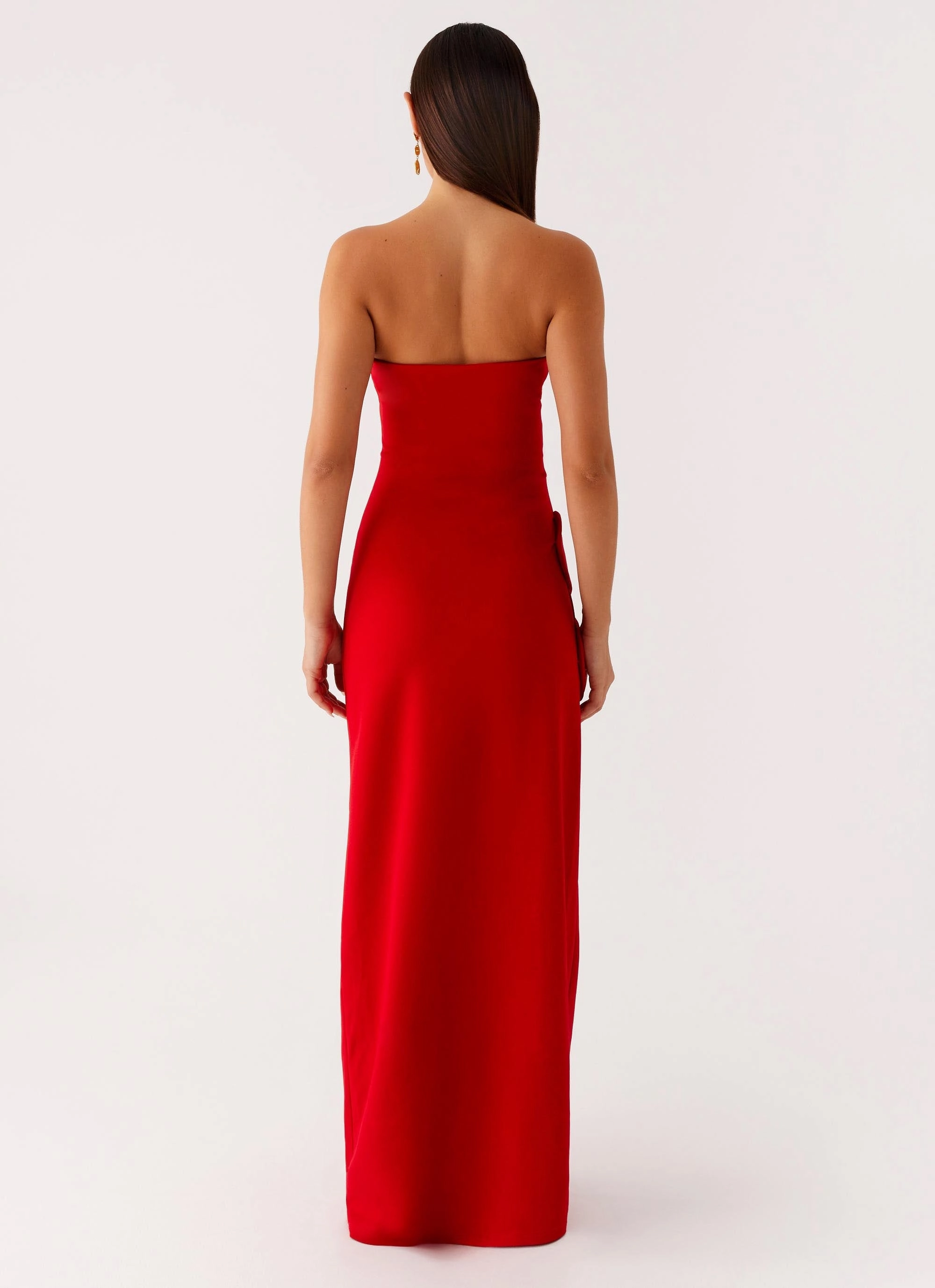 Hilton Strapless Maxi Dress - Red Ready Anytime