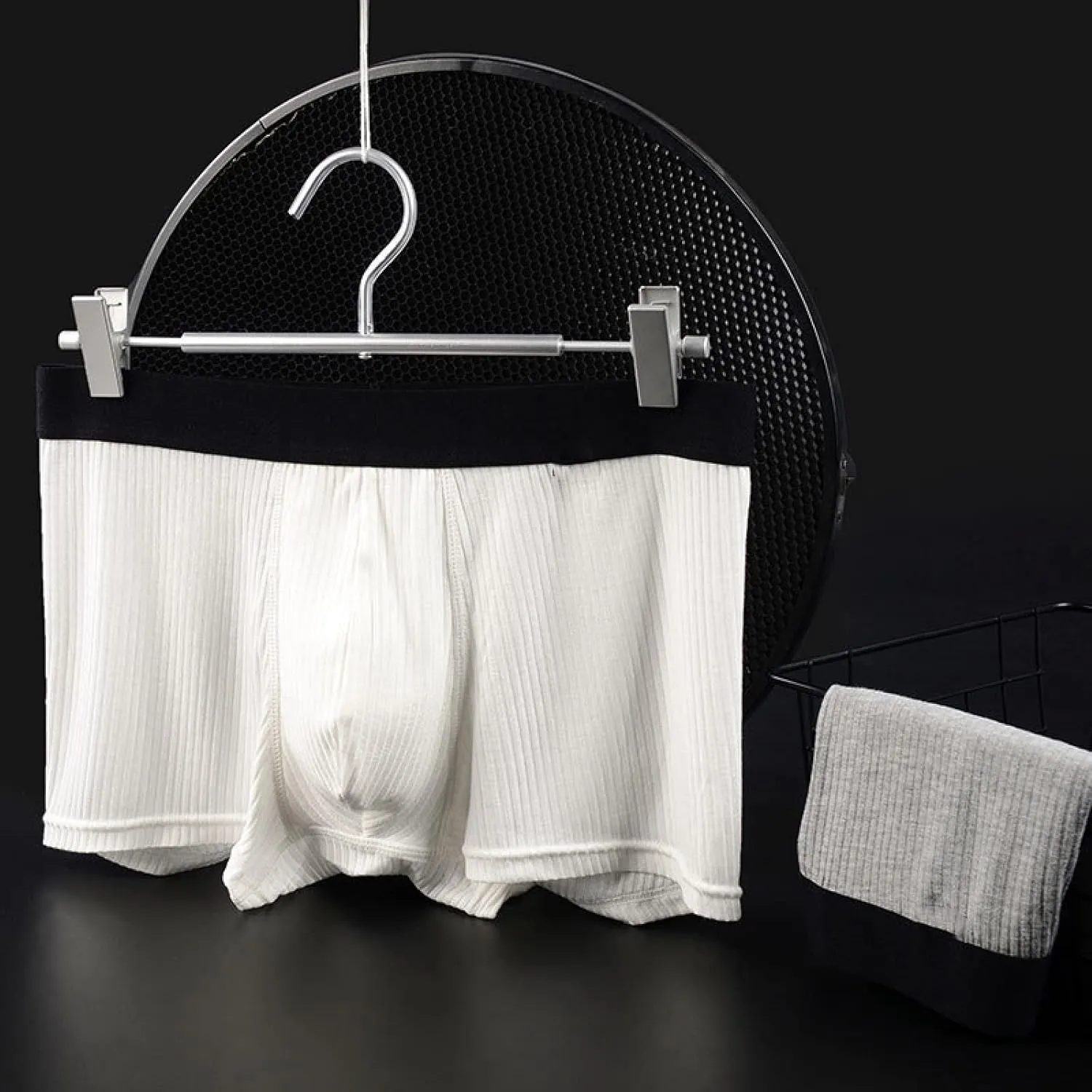HIONRE Men's Thong Sexy,Sweat-Absorbing Thin Underwear, Breathable Boxer Briefs,White,2XL,Sexy Underwear Men's Body