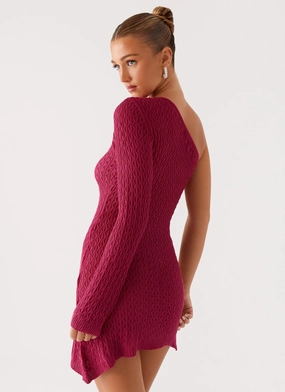 Clean Aesthetic Medda Knit Mini Dress - Hot Pink