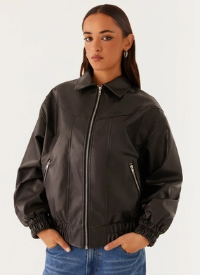 Holland Bomber Jacket - Black V-Neck slim