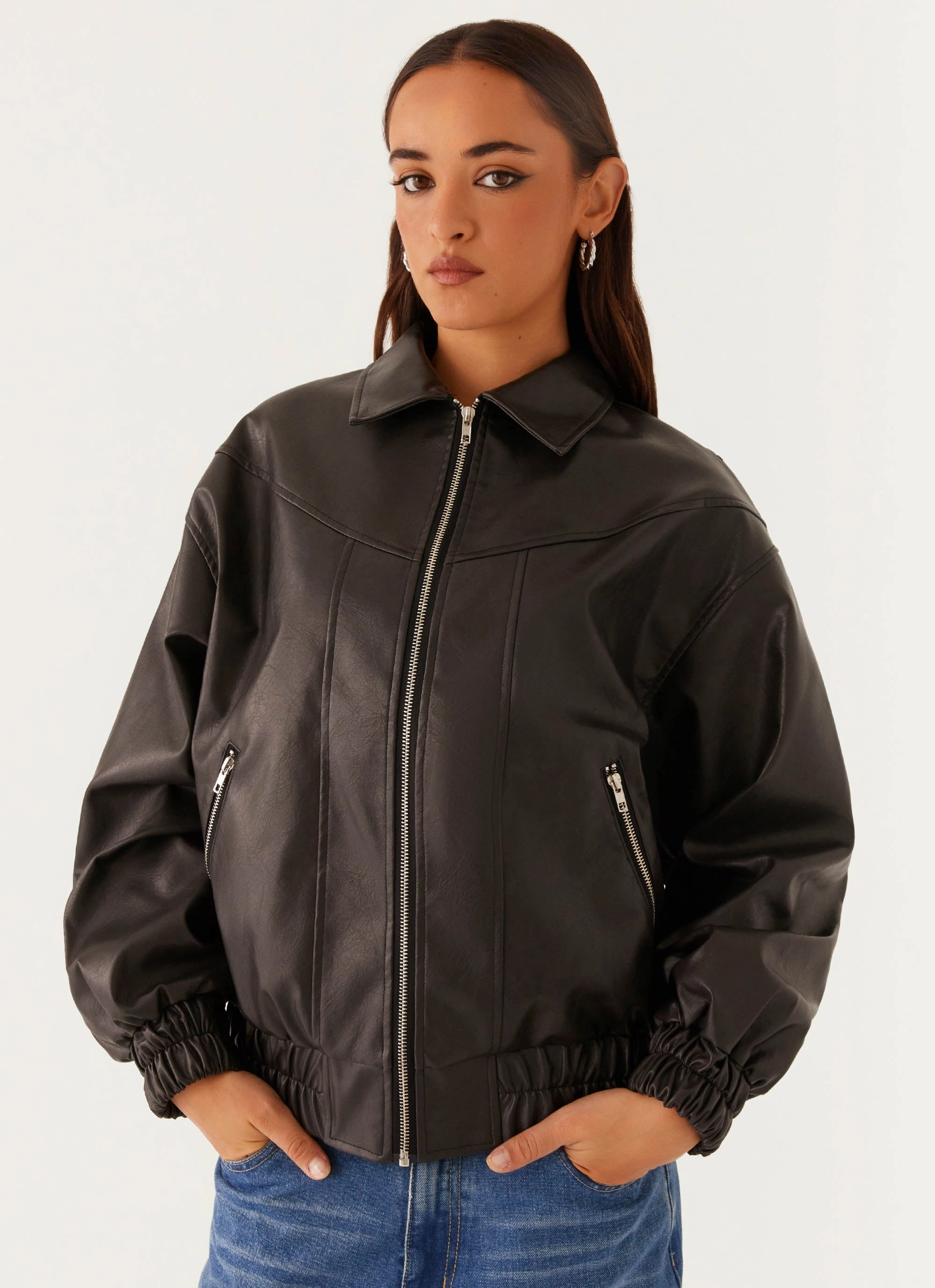 Holland Bomber Jacket - Black V-Neck slim