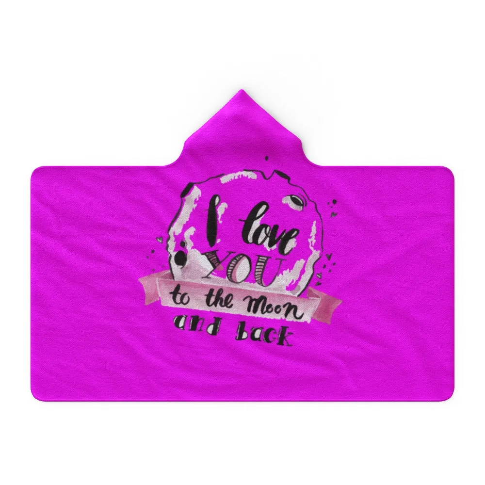 Hooded Blanket - Love you to the Moon - Pink