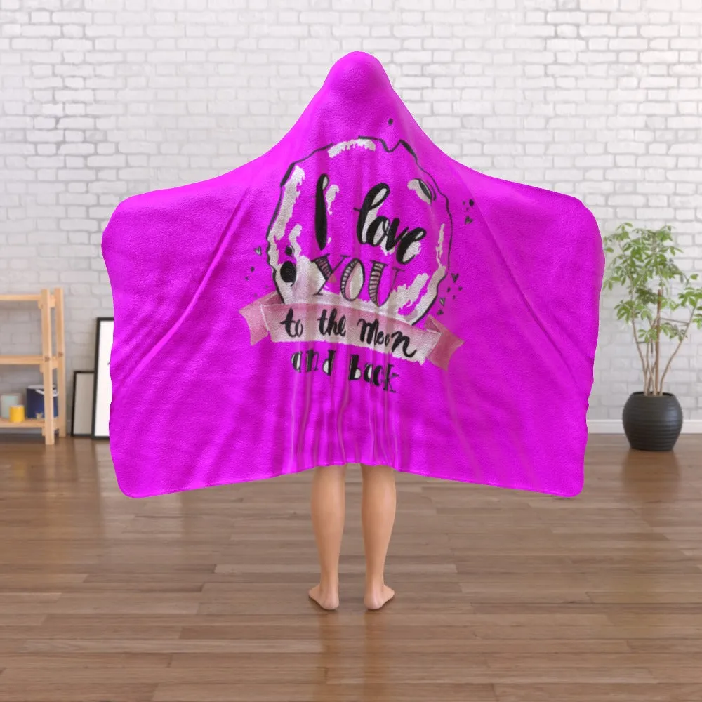 Hooded Blanket - Love you to the Moon - Pink