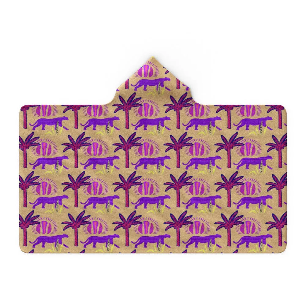 Hooded Blanket - Purple Panthers