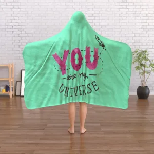 Hooded Blanket - You Are My Universe - Green Zest