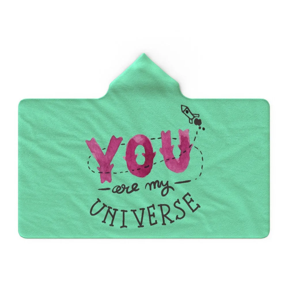 Hooded Blanket - You Are My Universe - Green Zest