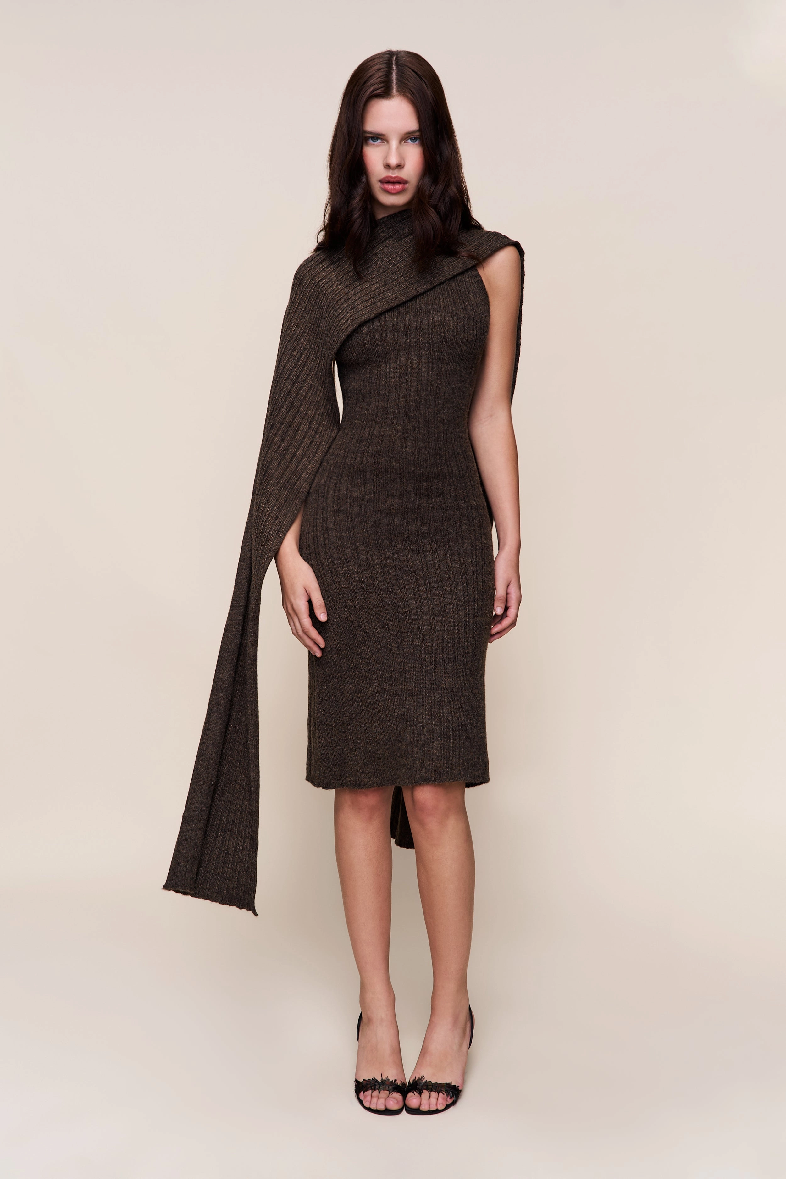 Hooded Knit Dress Classic wrap dress