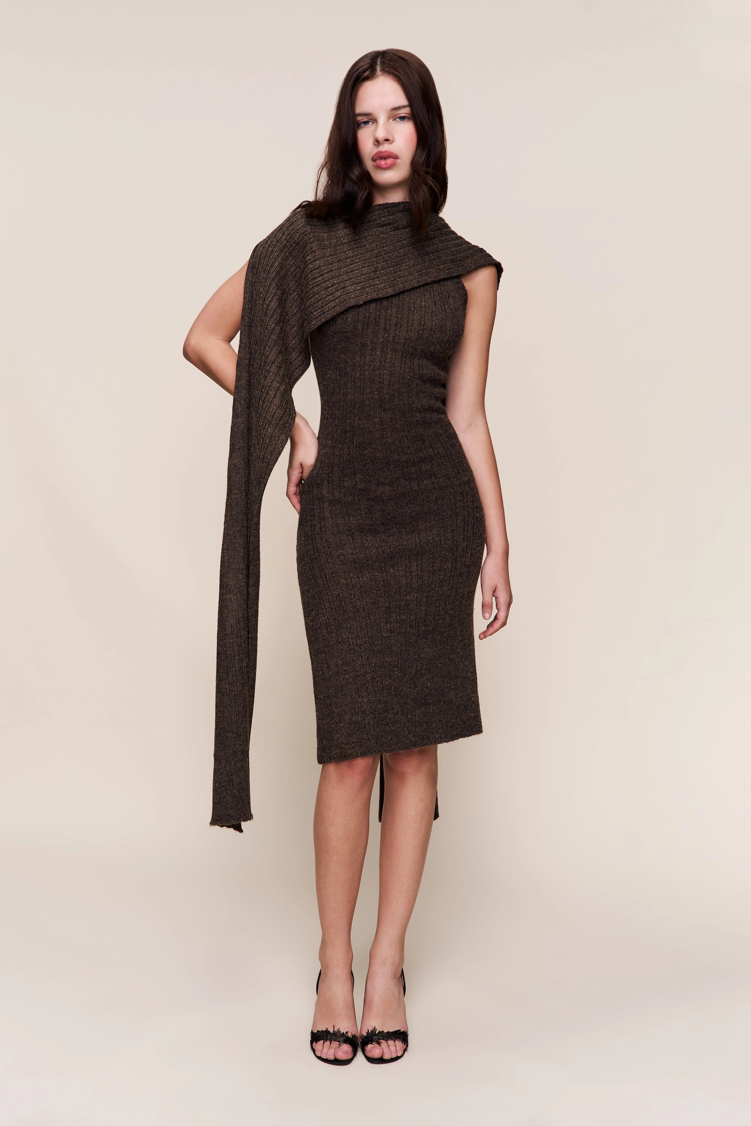 Comfy Shape Hooded Knit Dress