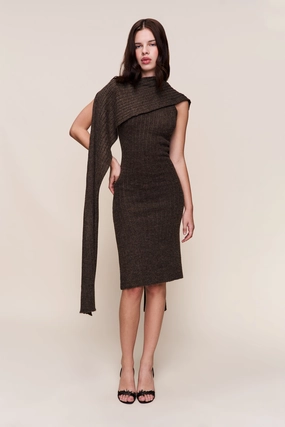 Comfy Shape Hooded Knit Dress