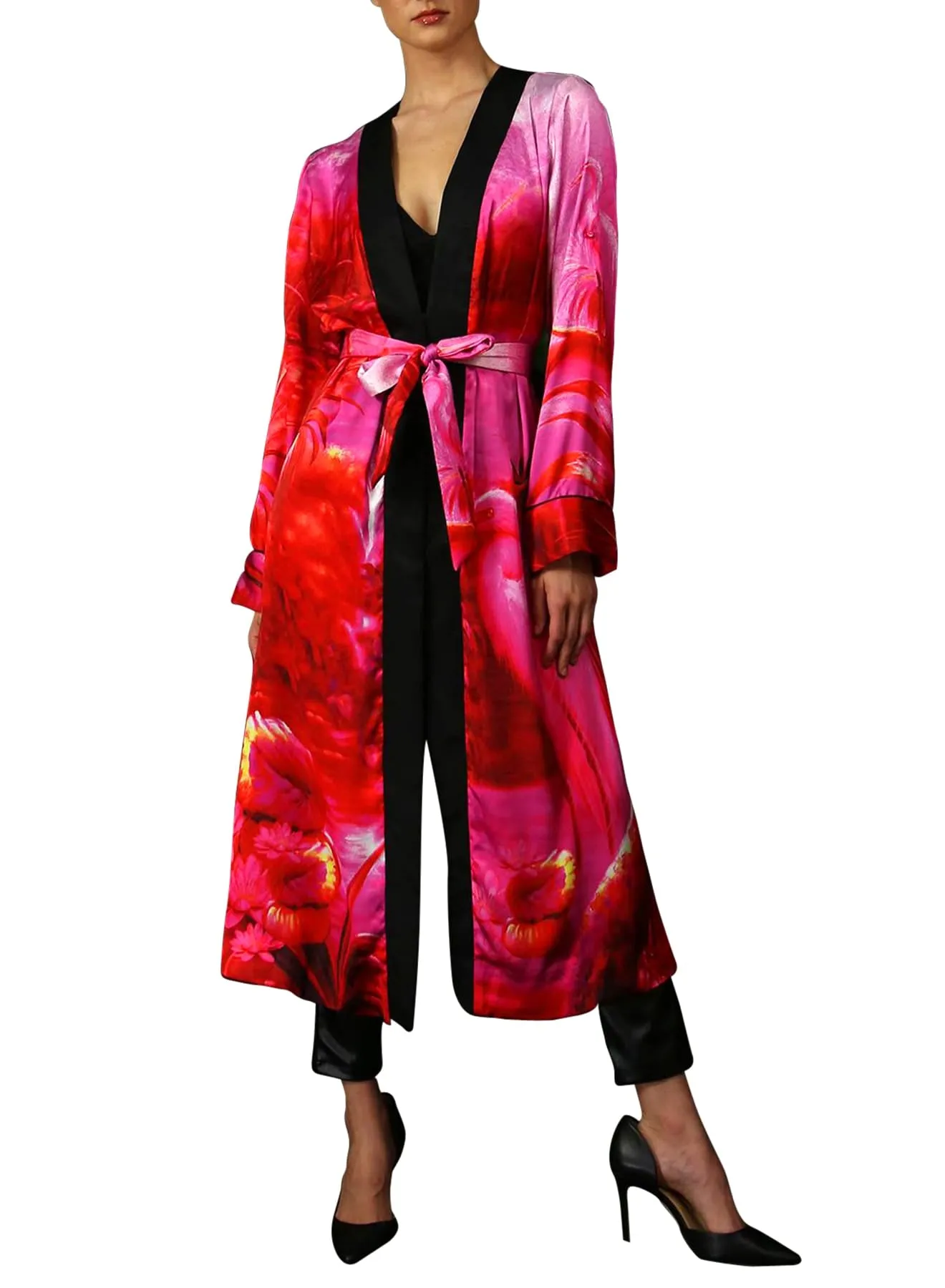 Hot Pink Silk Robe