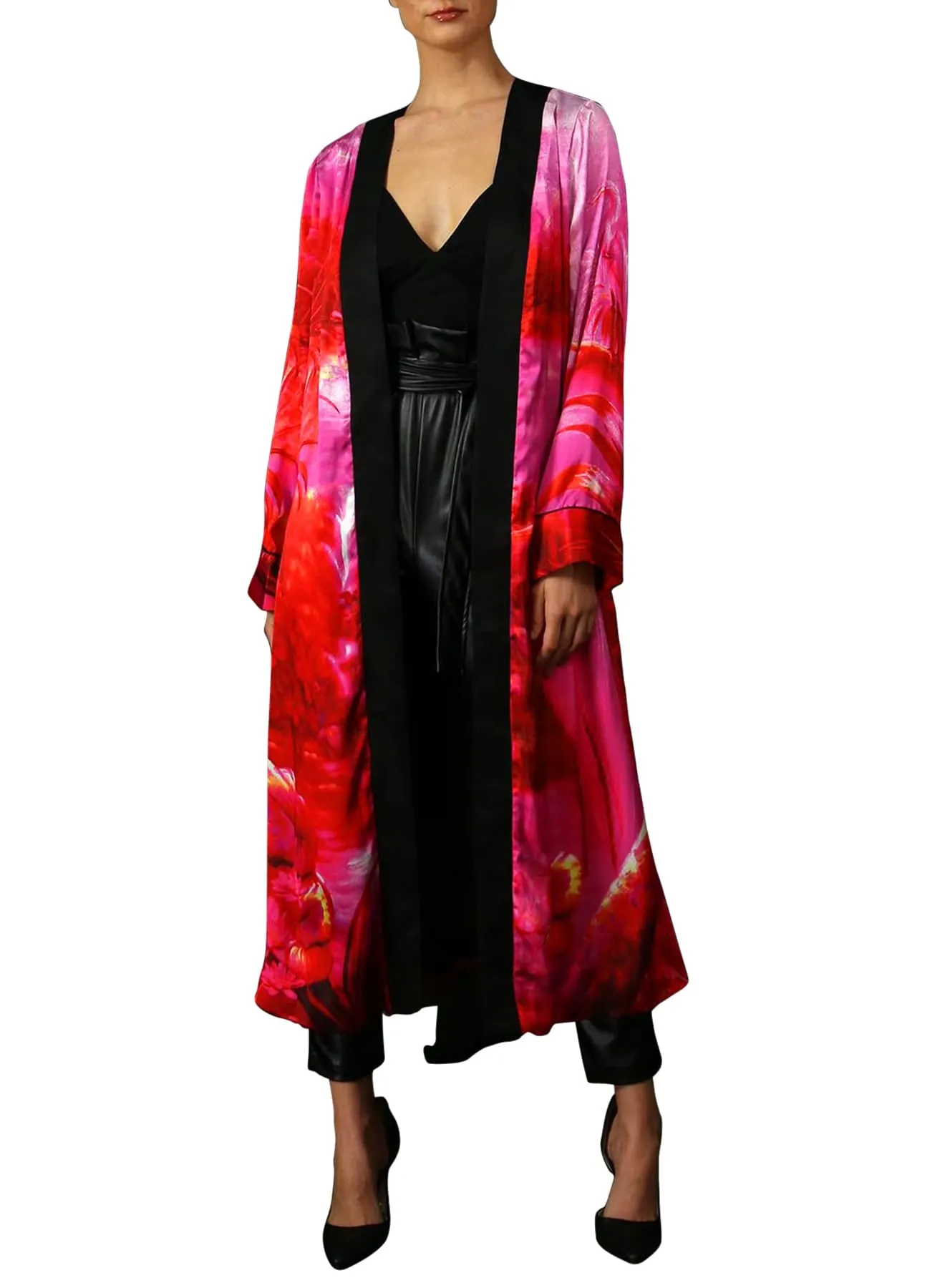 Hot Pink Silk Robe