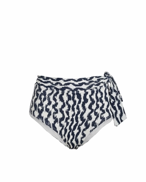 Side Tie High Waist Bottom In Elysia Waves Solar Reflective Fabric Layer Sun Protection Gear