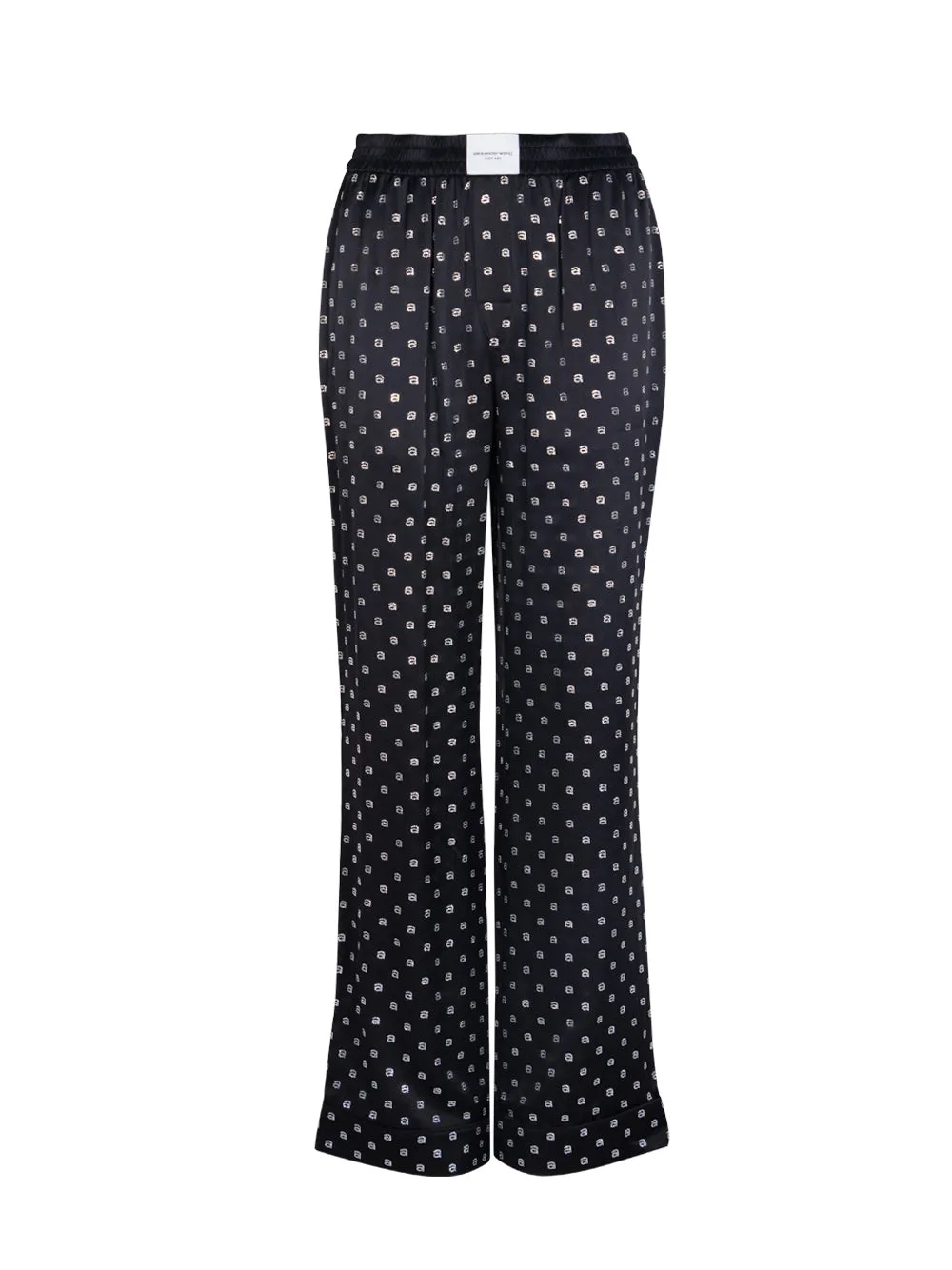 Hotfix Pajama Pant In Silk Charmeuse (Black)
