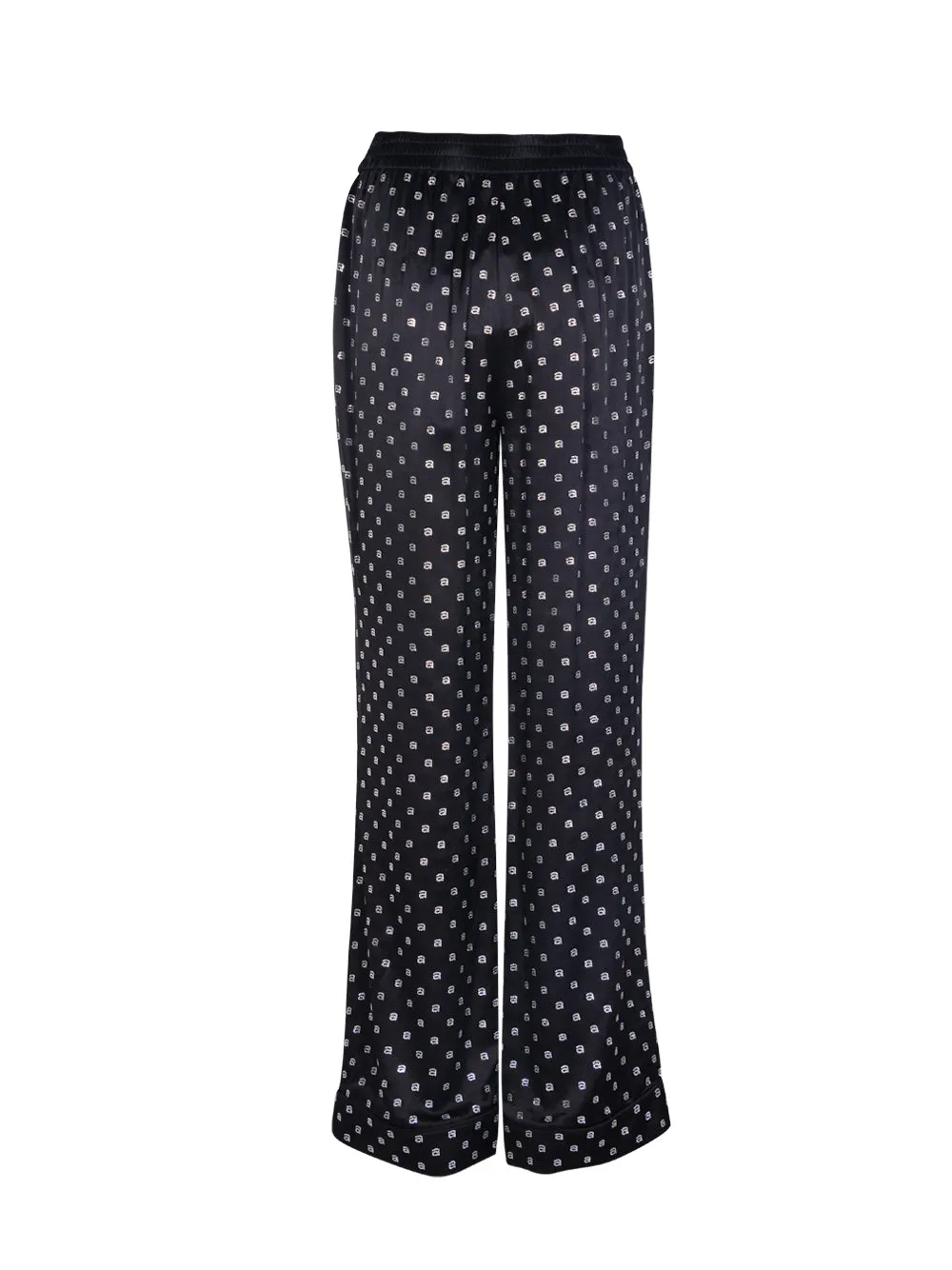 Hotfix Pajama Pant In Silk Charmeuse (Black)