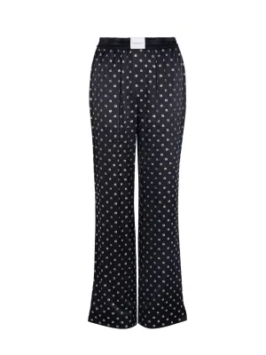 Hotfix Pajama Pant In Silk Charmeuse (Black)