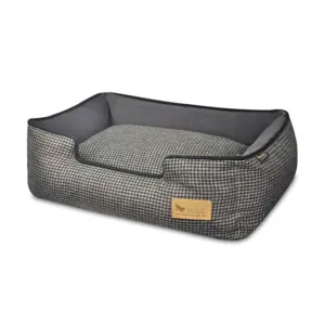Houndstooth Lounge Pet Bed - Black/Gray - Extra-Large
