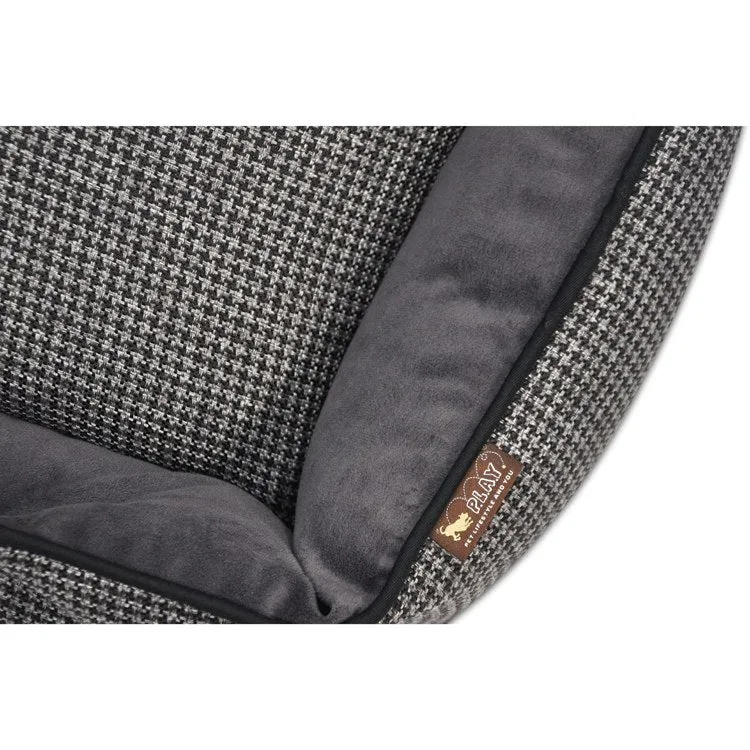Houndstooth Lounge Pet Bed - Black/Gray - Extra-Large