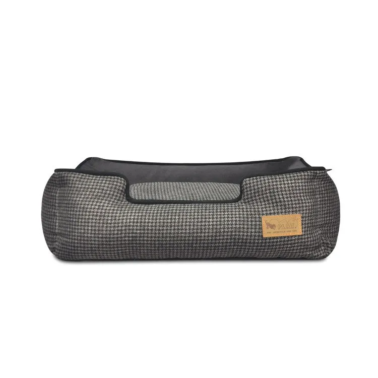 Houndstooth Lounge Pet Bed - Black/Gray - Extra-Large