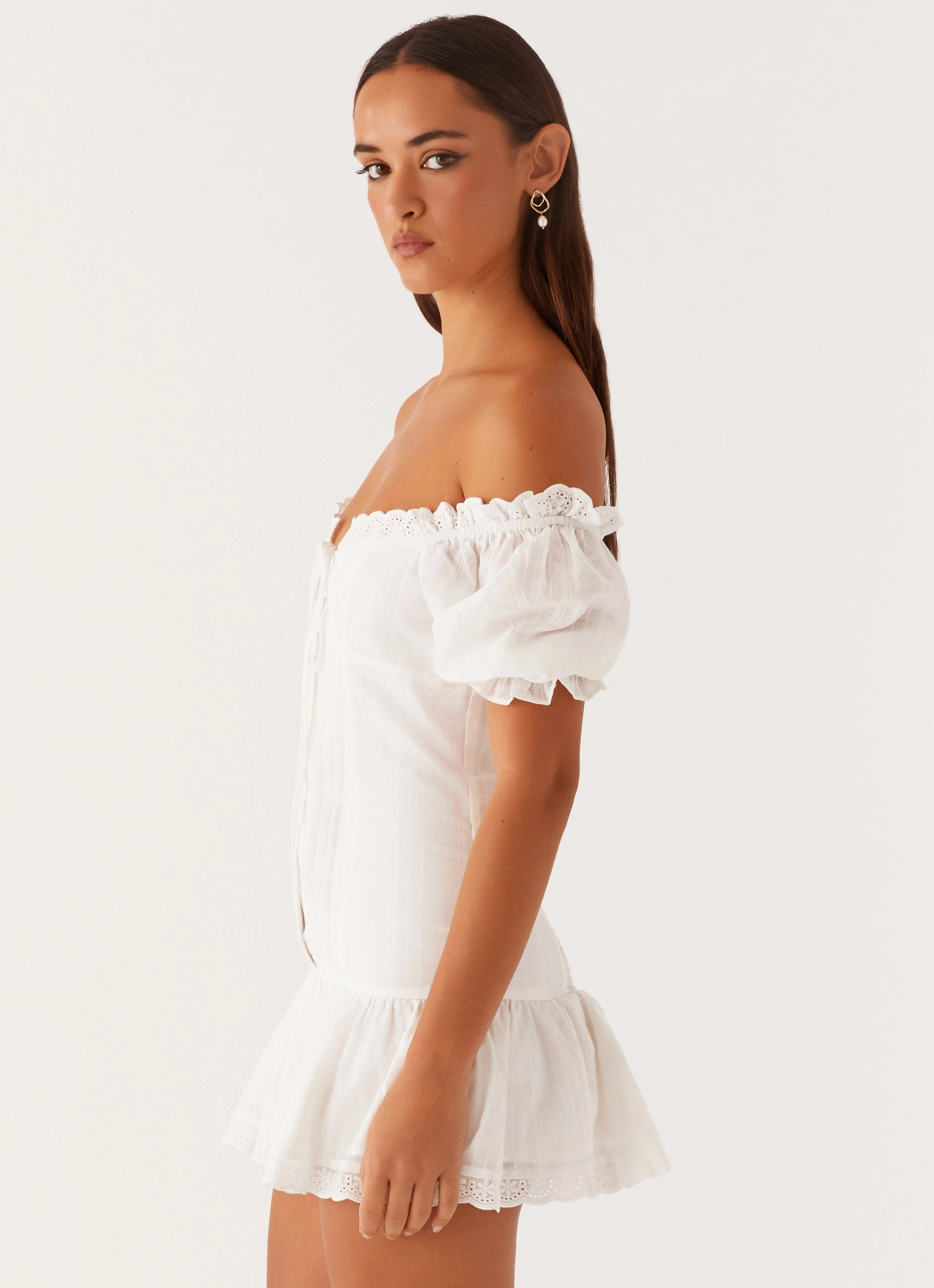 Hundred Percent Mini Dress - White Smooth Motion