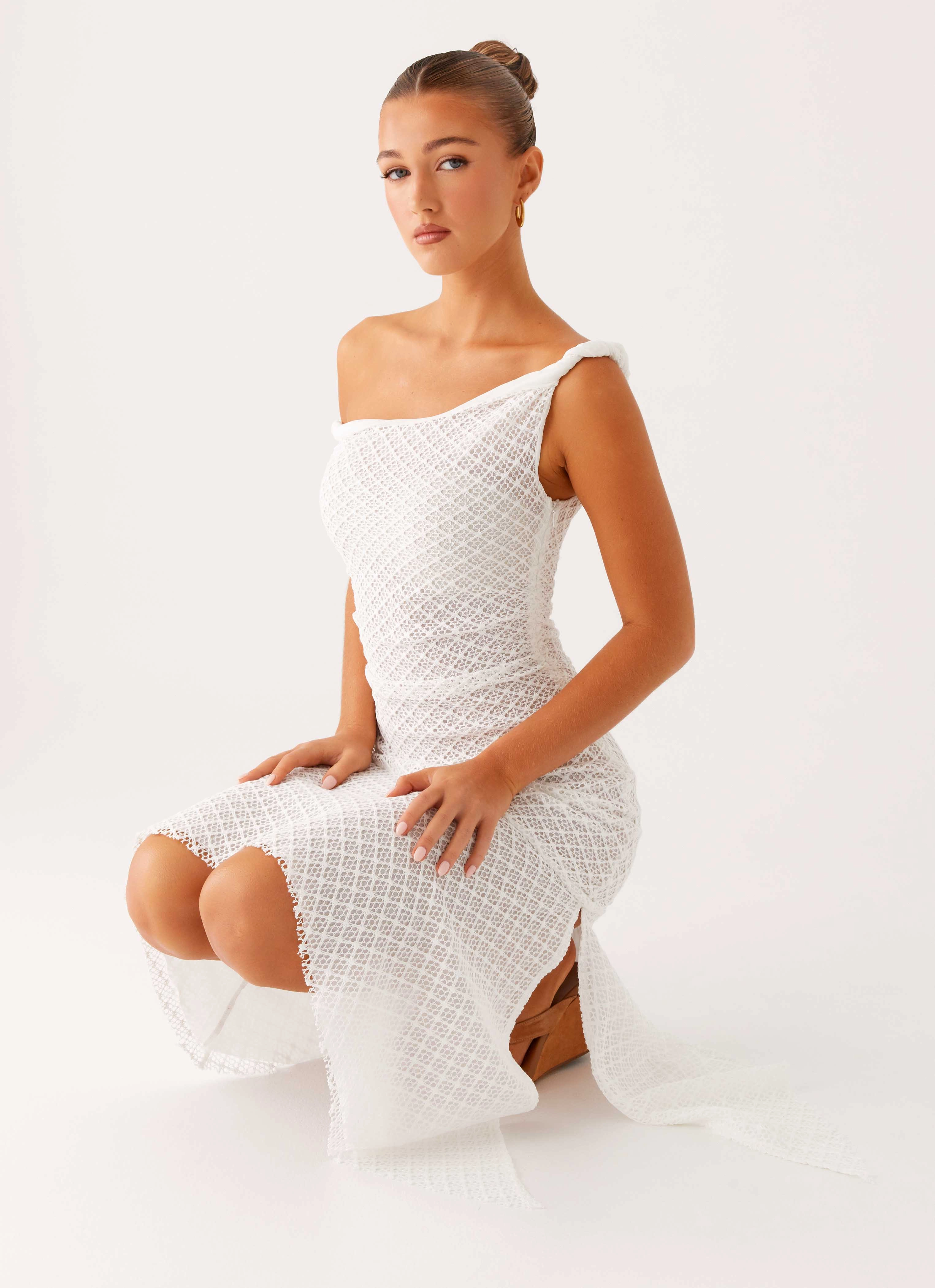 Huntah Midi Dress - Ivory Insulating-Lining