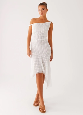 Huntah Midi Dress - Ivory LightweightMaterial