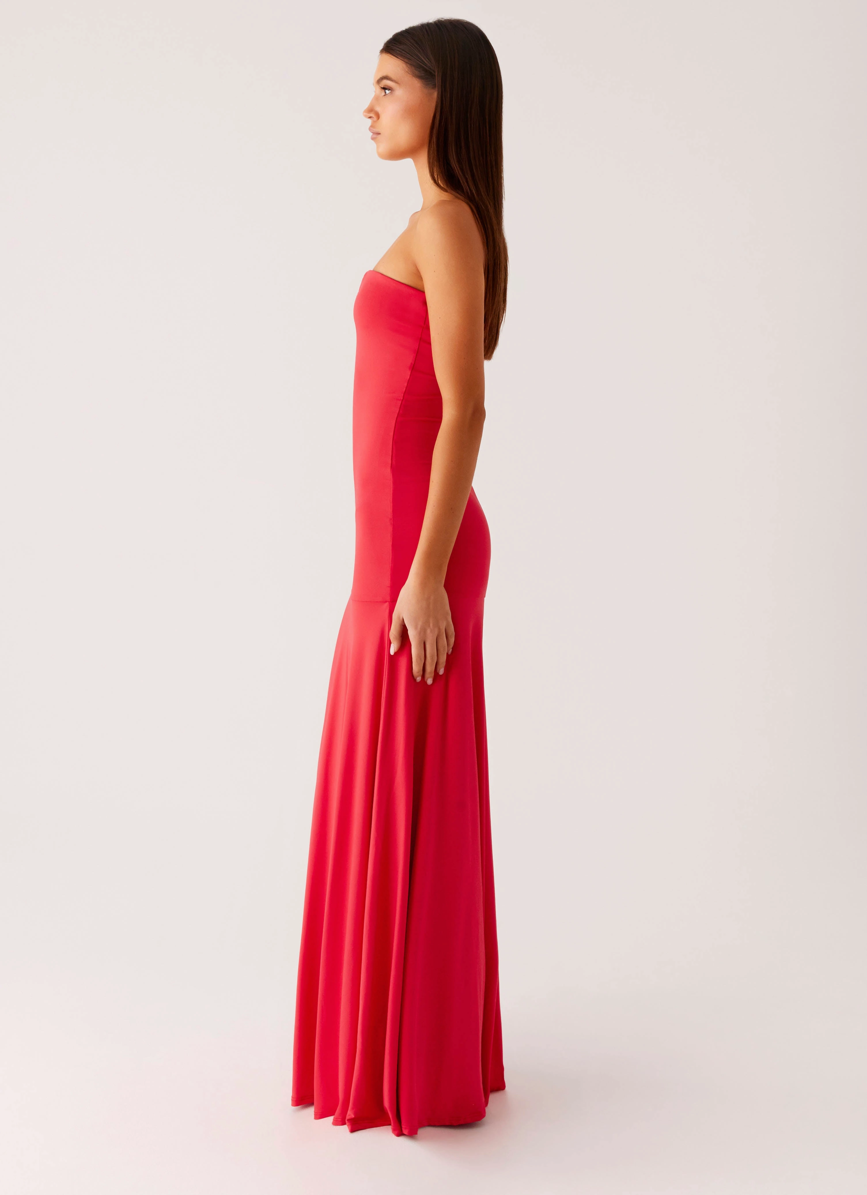 Hurts Like Hell Maxi Dress - Pink Flattering Shape Look