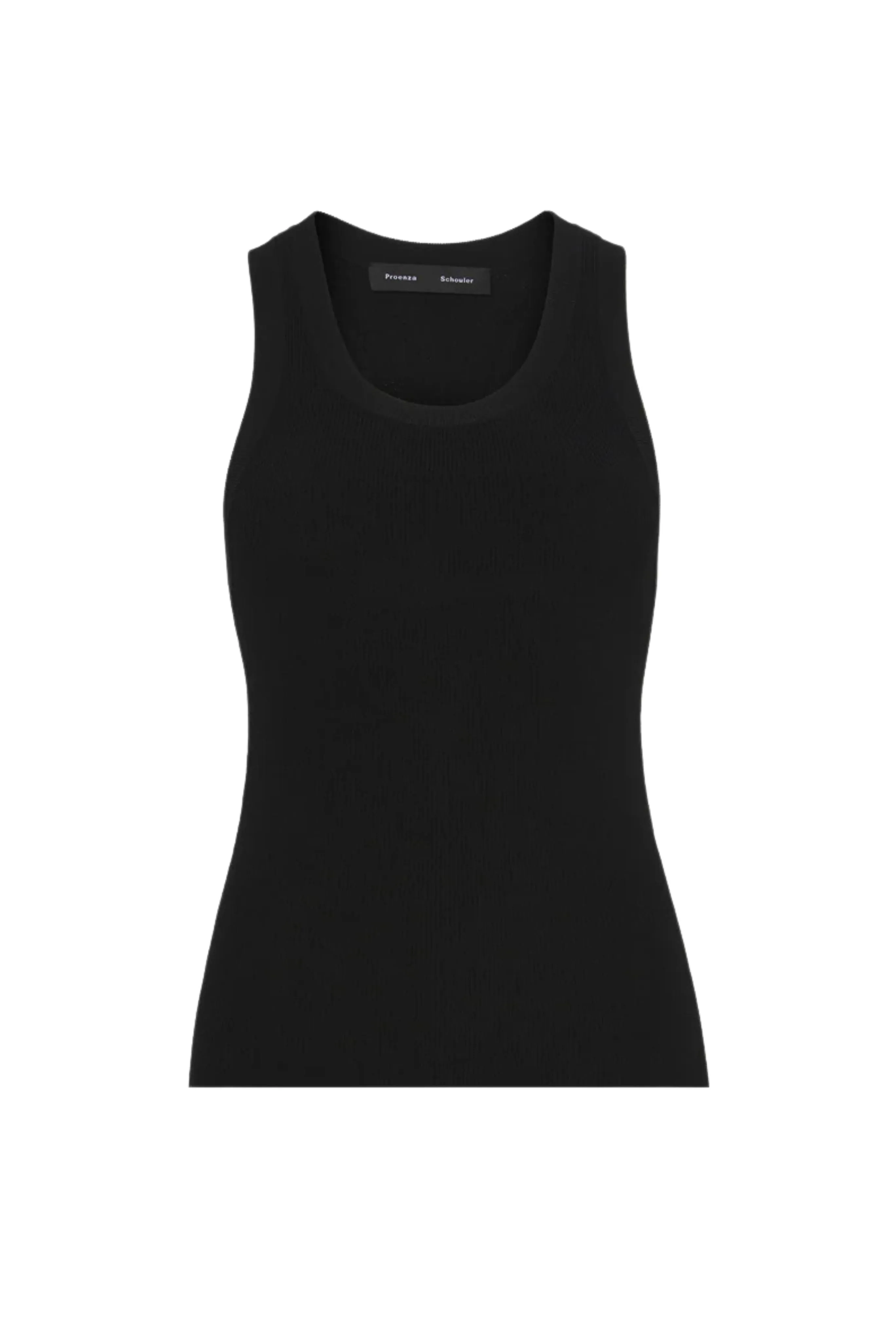 Black Rib Racerback Tank Non Slip Shoulder Seams ThermalRegulationLayer