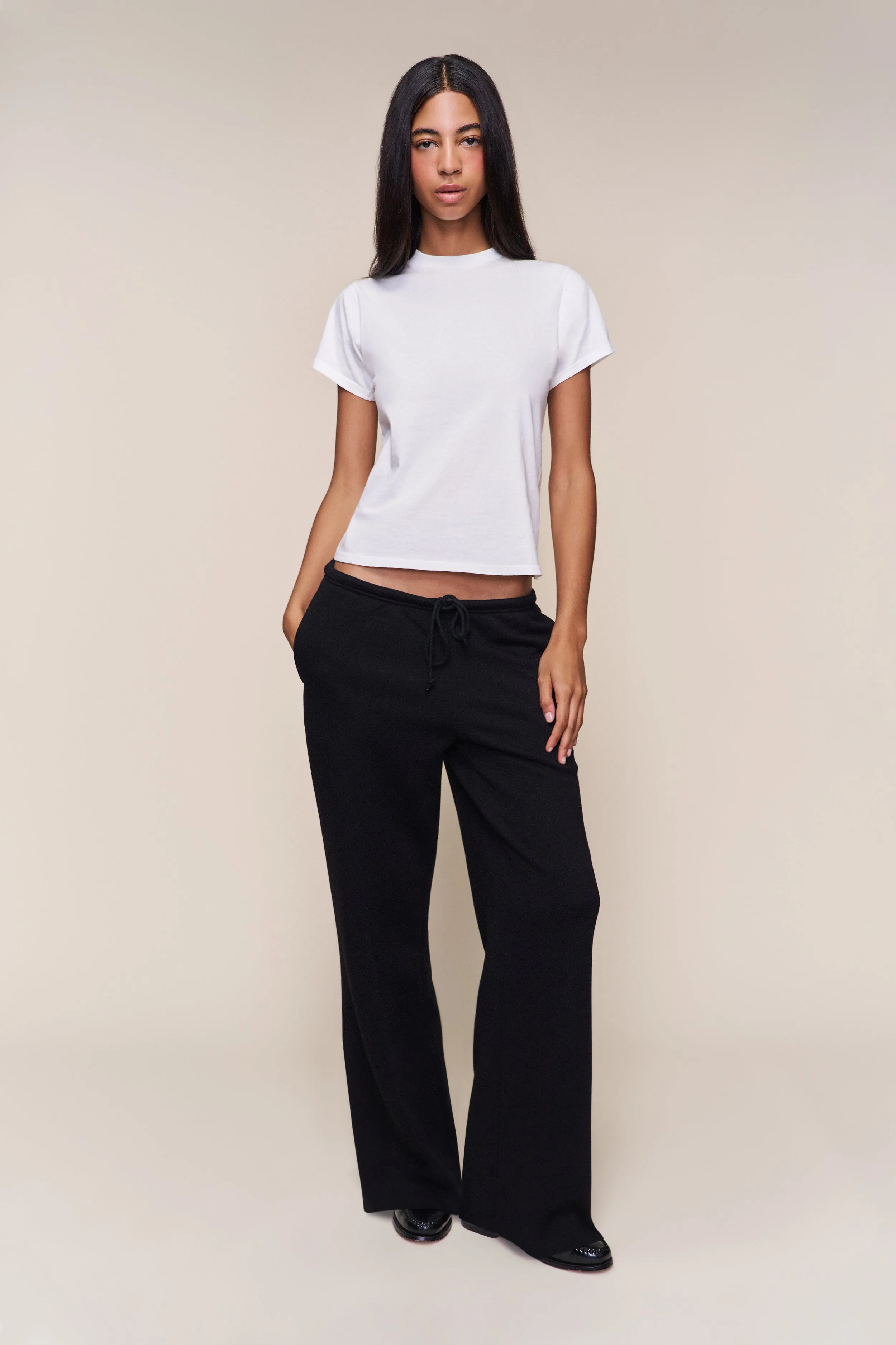 Drawstring Fleece Pant Erasable Logo Patch
