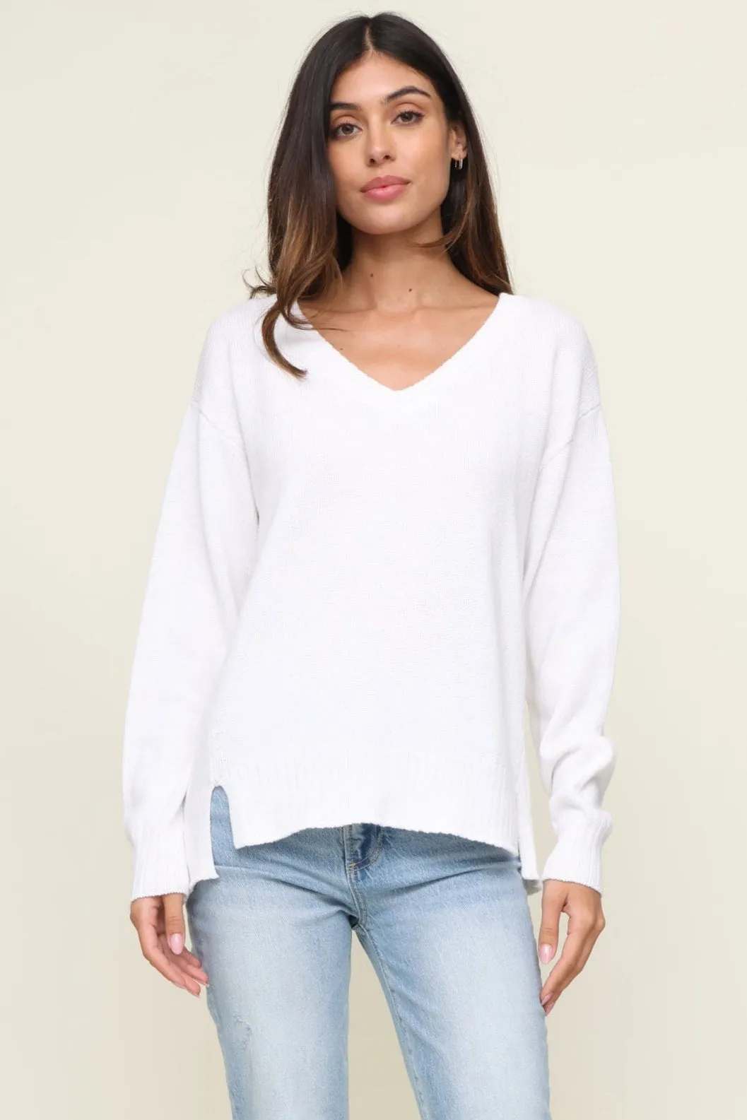 All Around V Neck Sweater VNeckReinforcement MinimalistDesign