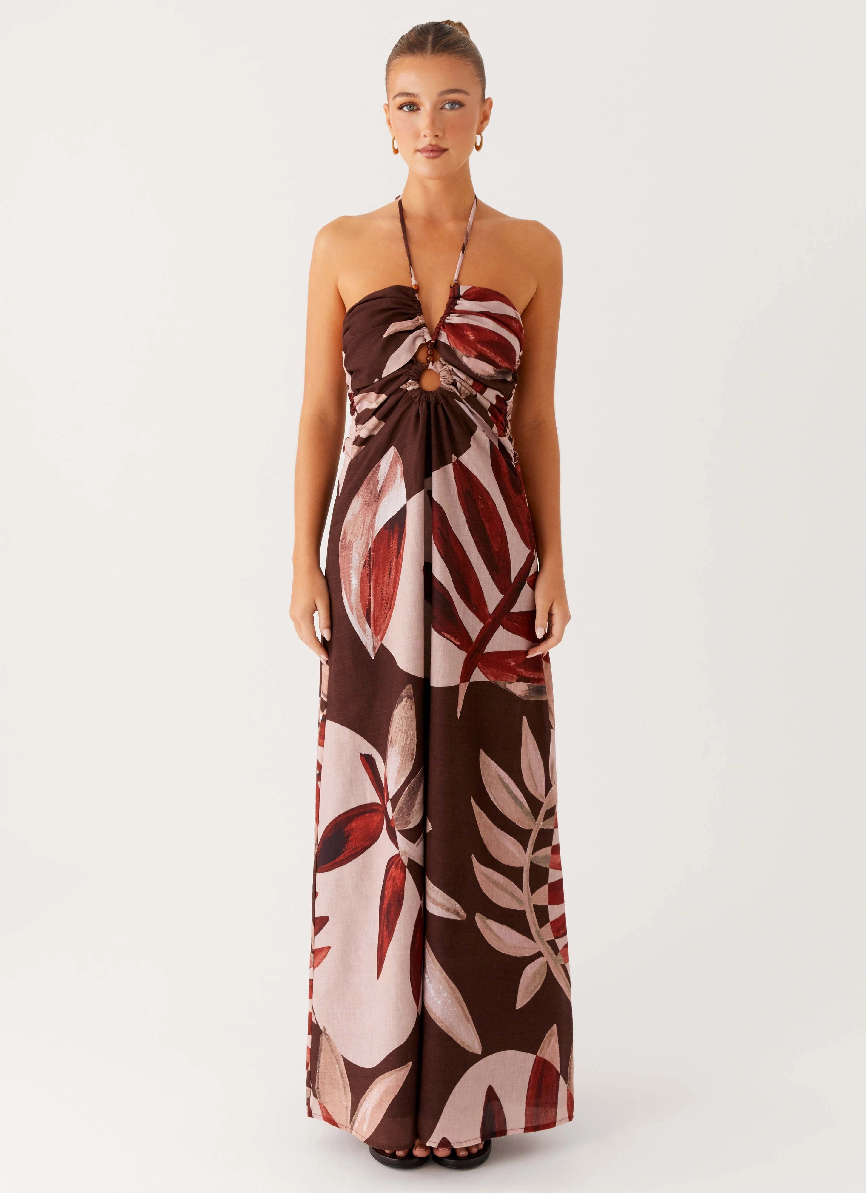 Inner Smile Pure Vibes Ramona Linen Maxi Dress - Cinnamon Palm