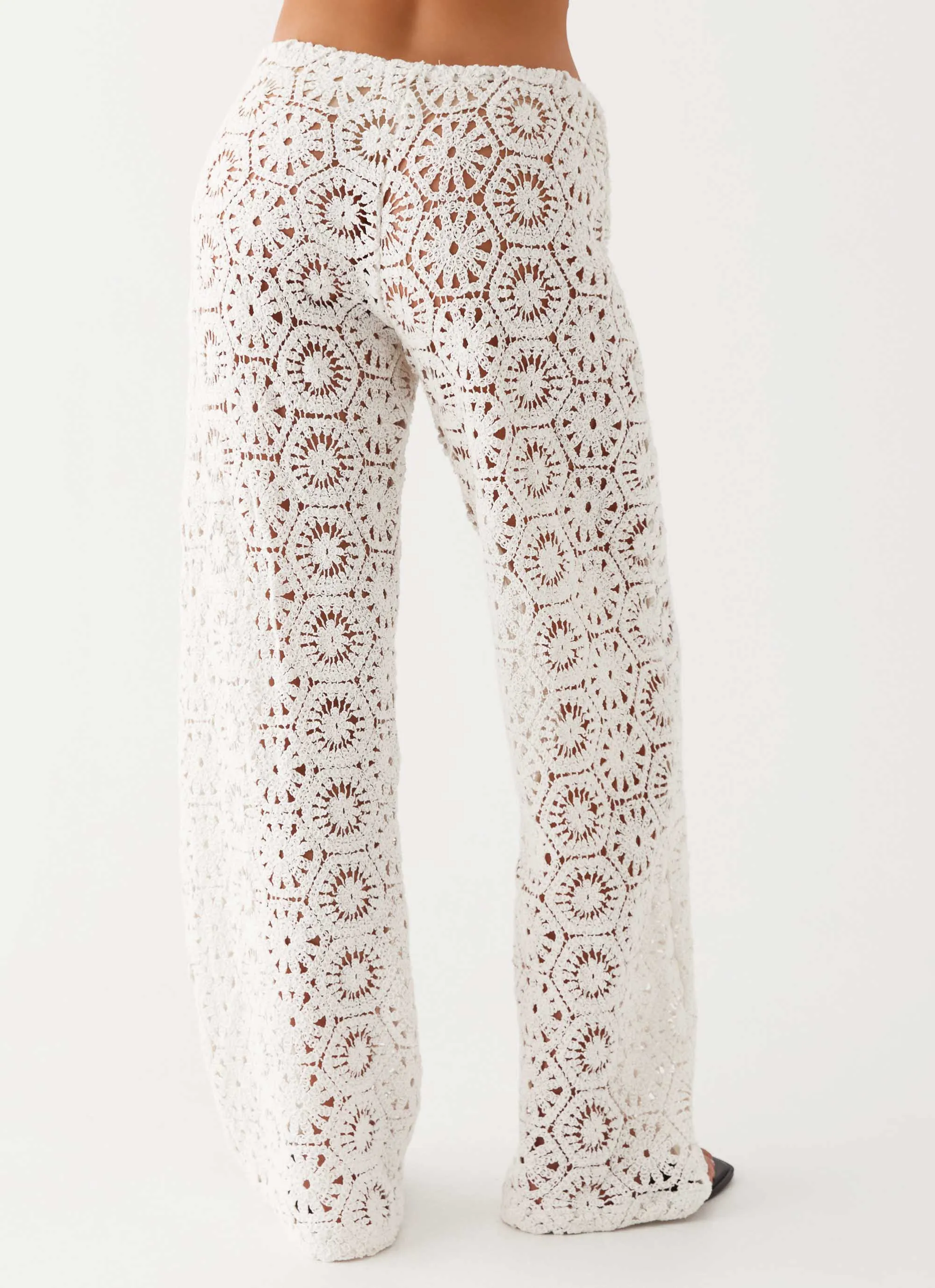 Ibiza Crochet Pants - Ivory Comfy Cut