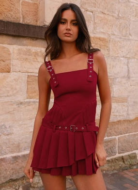Neat Look Uma Mini Dress - Cherry Red