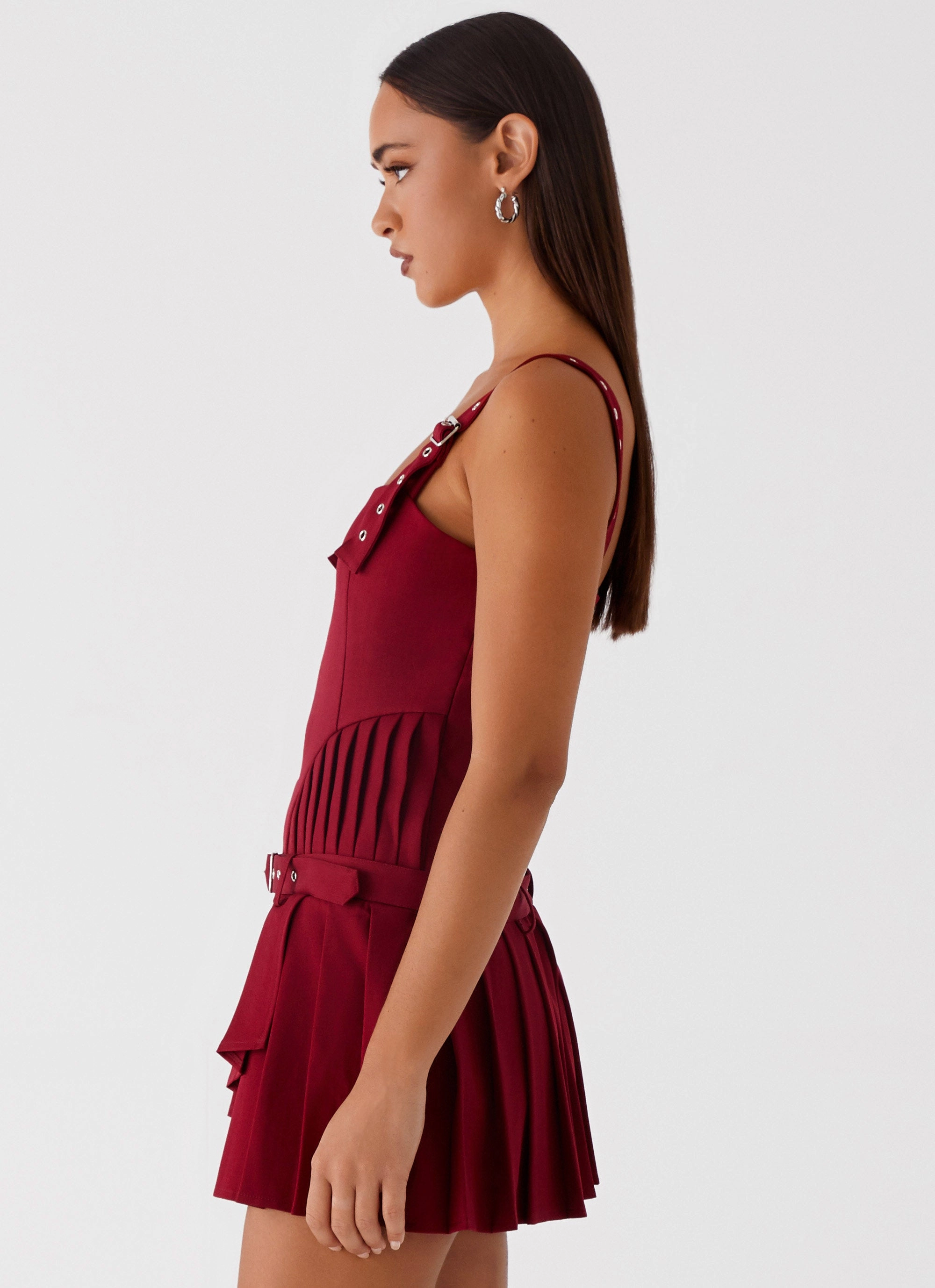 Uma Mini Dress - Cherry Red Soft Styling Smooth Motion