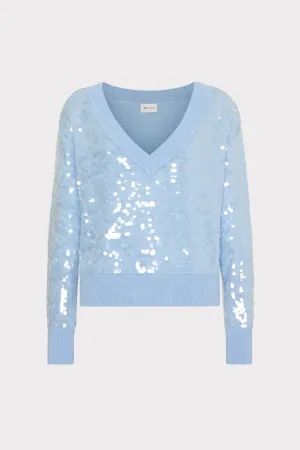 Non Iron Fabric Ilaria Sequin V-Neck Sweater