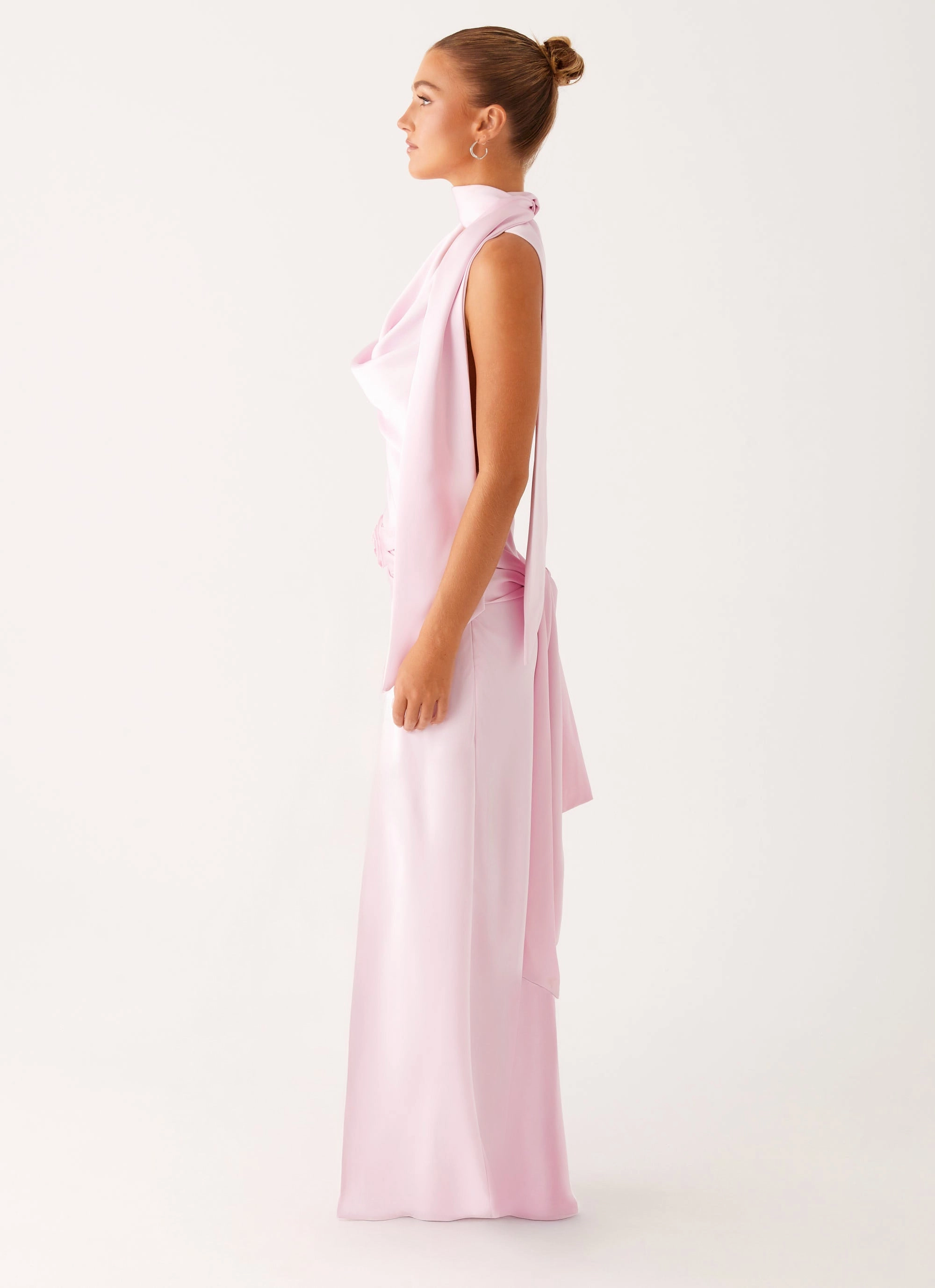 Imani Maxi Dress - Pink Lace Accent Modern Form