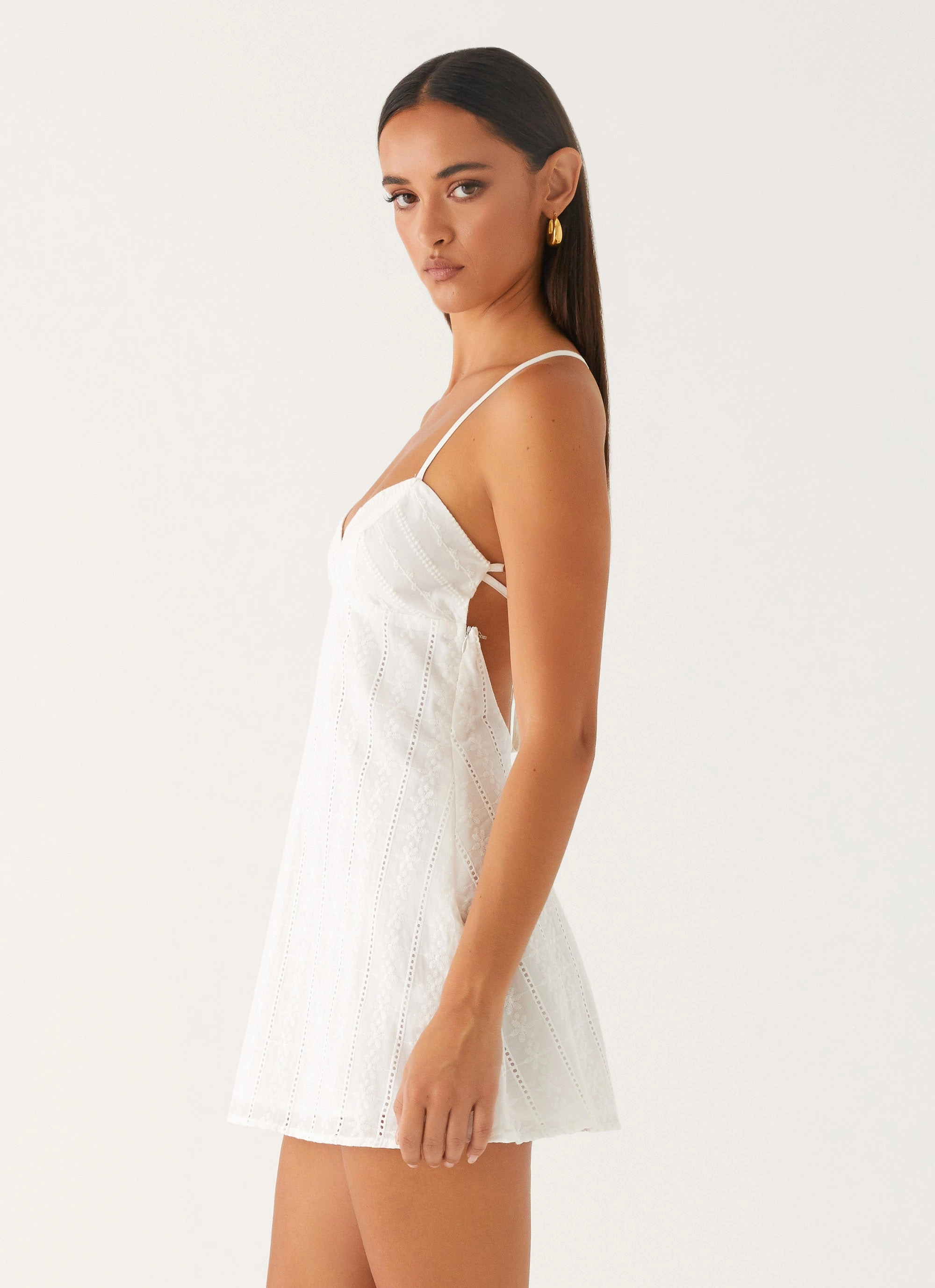 Fresh Detail Year Round Style Inara Mini Dress - Ivory